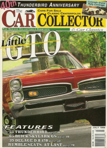 CAR COLLECTOR & CAR CLASSICS 1995 JULY - GTO, '55 T-BIRD, '65 SKYLARK, RUMBLE